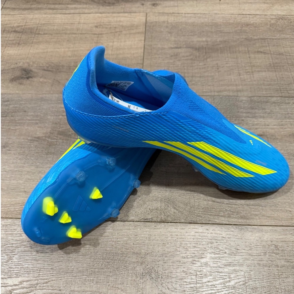 Adidas F50 Elite LL FG/MG Mens Soccer Cleats Blue Yellow Laceless JR8985 Size 12